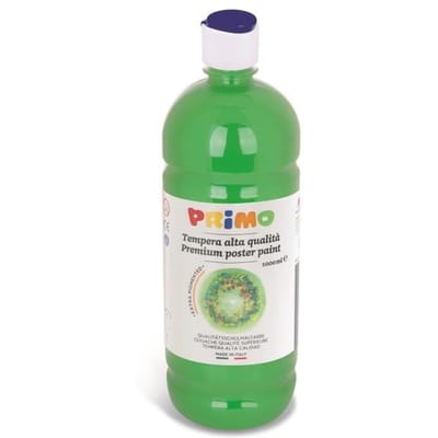Verf - Groene Verf - PRIMO Schoolverf - Waterbasis Verf met Goede Kleurdiepte - Verdunbaar met Water - Geschikt voor Papier, Karton, Hout en Decor - Mengbaar met Lijmvernis voor Betere Hechting - Zijd