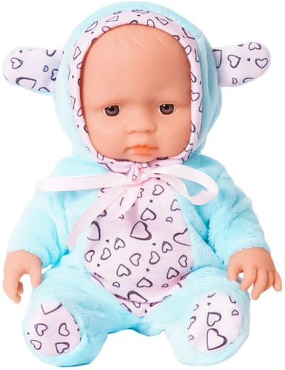 Speelgoedtopdeals – Babypop in pyjama – Blauw pakje – 25 cm