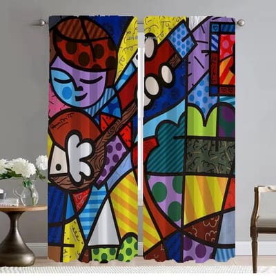 Britto Gordijnen voor Woonkamer Gordijn Tule voor Slaapkamer Shades Scheidingswand Huis Interieur Gordijnen 2 Stuks Keuken Verduisterend W50xH70cmx2pcs-CL blue