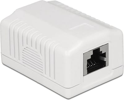 CAT6a Gigabit netwerk uitvoerdoos/montagedoos met 1 RJ45 poort - afgeschermd / wit