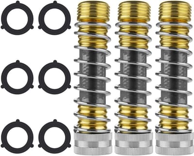 Tuinslang verlengadapter met spiraalveer en messing koppeling, 3 stuks voor optimale waterdoorstroming en bescherming