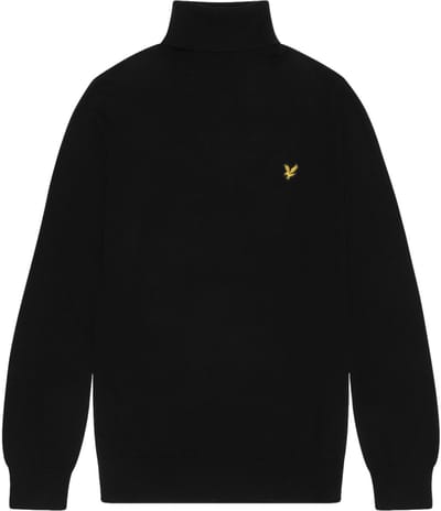 Lyle & Scott Cotton merino turtleneck jumper - jet black