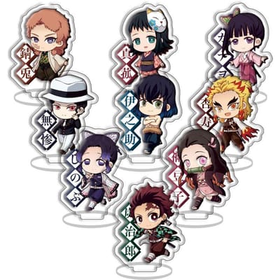 Demon Slayer Kimetsu no Yaiba Tanjiro Nezuko Acryl Sleutelhanger Bedel Anime Merchandise Grensoverschrijdend Direct Leverbaar 55mm gray
