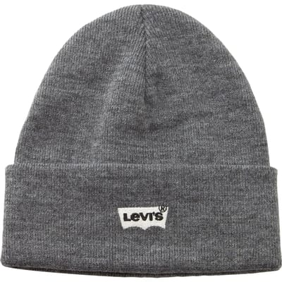 Levi's Batwing Embroidered Slouchy Beanie Black Size: OS | Hats & Caps Outlet | Heren | Grijs