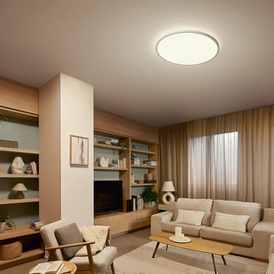 Philips SuperSlim All-In-One Plafondlamp - Met Afstandsbediening - WarmGlow - 16W - Extra warm- tot Koelwit licht: 2200K tot 6500K - 29 cm - Wit - Rond