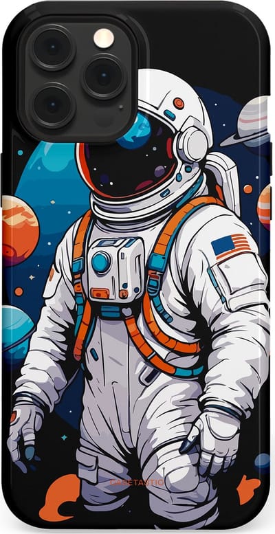 Casetastic Hoesje Geschikt voor Apple iPhone 12 Pro Max Magsafe - Stijlvolle Beschermende Duo-layer Case - Astronaut in space