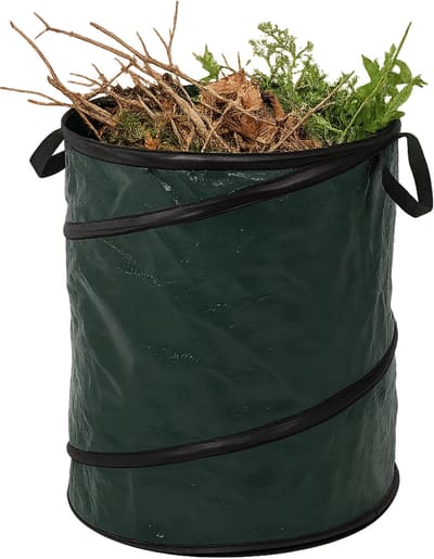 Lomera Pop-Up Tuinafvalzak - Tuinafvalzak 85 Liter - Draaghengsels - Rond Ontwerp - Herbruikbare Afvalzak - Tuin Opruimen - Bladeren Opruimen - Tuinonderhoud