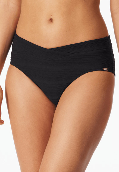 Retro bikinibroekje met strepen, zwart - aquablauw 38