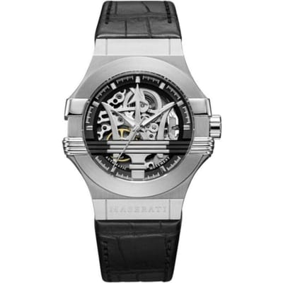 Maserati Potenza R8821108001 Automatische 42mm Zwart Skelet Wijzerplaat Herenhorloge