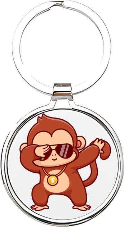 Akyol - Apen Sleutelhanger - aap - Dierenliefhebbers - Monkey - sleutelhanger van een aap - chimpansee - gorilla - jungle - cadeau voor dierenliefhebbers - aapje - maki - dierentuin - dieren - dierentuindieren - 4 x 7,5 CM