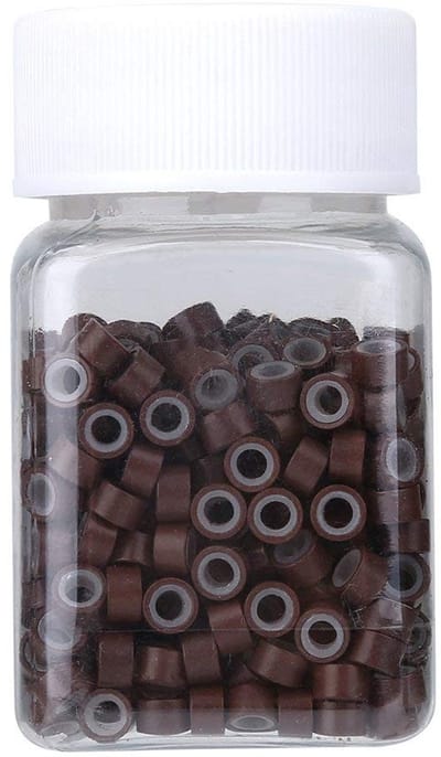 Dailygoods- Micro-siliconen Verbindingsringen 500 Stuks - Haarverlengingsgereedschap - Haardecoraties - Vlechten - Buisverlenging - Bruin - Haaraccessoires