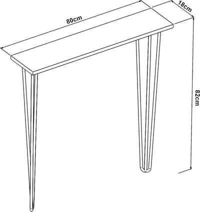Console tafel Kokemäki met pinpoten 82x80x18 cm zwart