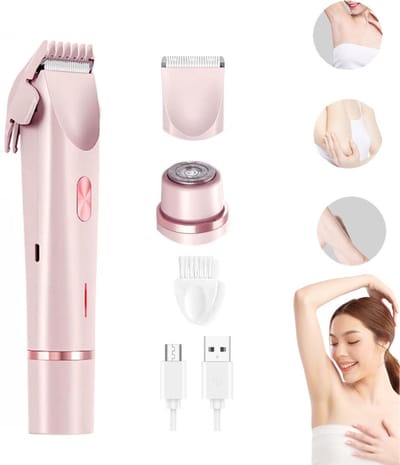2 in 1 Ladyshave voor Vrouwen - Waterdichte IPX7 - Epilator - Intieme trimmer voor dames - Elektrisch Scheerapparaat - Nat En Droog - Bikinitrimmer - Gezichtsscheermes - Ontharingsapparaat - Oplaadbaar - Trimmer vrouw - Bikinilijn - Oksels - Benen