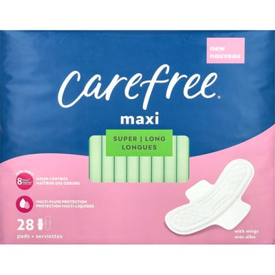 Maxi, super long, avec ailettes, 28 serviettes blue