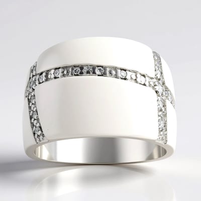 Cavill - 925 Sterling Zilveren Ring met 21 Afrikaanse I1 (G) Diamanten - 0,109 ct - Ronde Briljant Pavé - Elegante Damesring