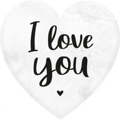 Marmeren hartje - I love you - 5x5cm