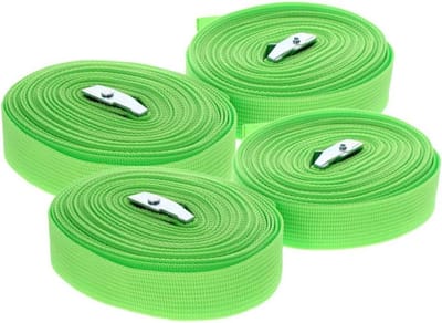 Spanbanden Set - Bagagebanden Vastzetbanden - Vastzetten van Lading - Hoge Sterkte Polypropyleen - 25mm x 7 Meter - Groen
