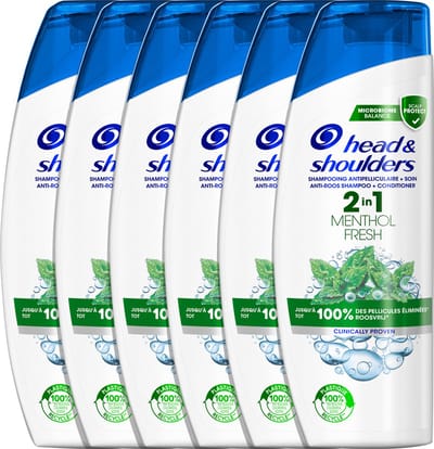 Head & Shoulders Menthol Fresh 2in1 Anti-Roos Shampoo & Conditioner - 6 x 270ml - Voordeelverpakking