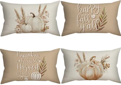 Dailygoods - 4 stuks kussenslopen herfst kussenslopen sofa linnen 40 x 80 cm, kussenslopen voor bank, outdoor, woonkamer slaapkamer decoratieve kussens