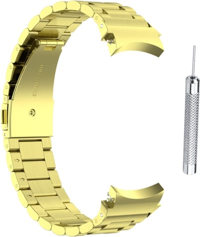 Stalen bandje - RVS - geschikt voor Samsung Galaxy Watch 7 / Watch FE / Watch 6 / Watch 6 Classic / Watch 5 / Watch 5 Pro / Watch 4 / Watch 4 Classic - goud