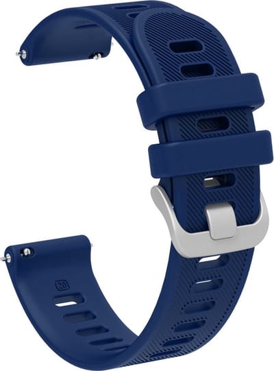 Siliconen bandje - geschikt voor Garmin Venu (2 Plus) / Venu SQ (2) / Vivomove (Style - Sport) / Vivoactive 3 / 5 / 6 / Forerunner 55 / 165 / 245 / 645 / 570 - 42mm - donkerblauw