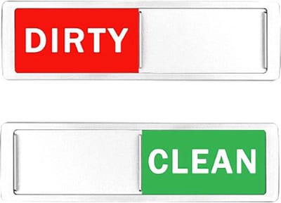 Actie4you® - Vaatwasmagneet - Koelkastmagneet - Met Sterke Mageet en Plak sticker - Met Clean & Dirty Optie - Geeft Aan Of De Vaat Schoon Of Vuil Is – 1 Stuk - Zilver