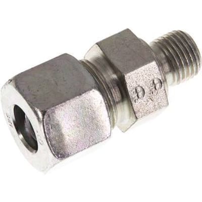 G 1/4'' Buitendraad x 12S Verzinkt Stalen Rechte Snijring Koppeling 630 Bar DIN 2353