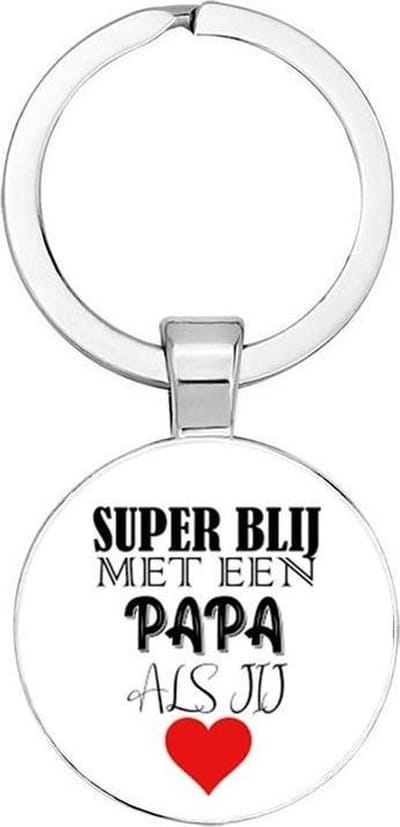 Akyol - super blij met een papa als jij Sleutelhanger - Papa/Vader - jouw papa - - Vader sleutelhanger - Papa sleutelhanger - Sleutelhanger papa - Familie sleutelhanger - Vaderdag cadeautje - Papa cadeau - 2,5 x 2,5 CM