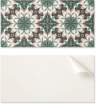 Zelfklevende vinyl wanddecoratie voor binnen, 100x50 cm, stijlvol plantenpatroon