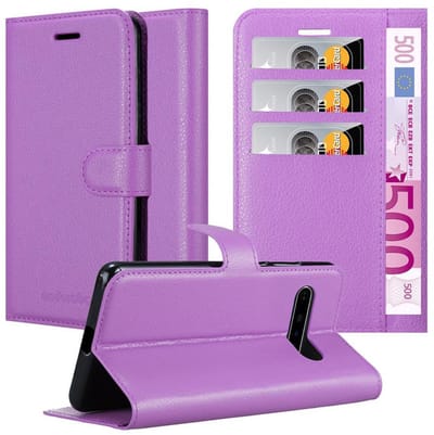 Cadorabo Hoesje geschikt voor LG V60 ThinQ in MANGAAN PAARS - Beschermhoes met magnetische sluiting, standfunctie en kaartvakje Book Case Cover Etui
