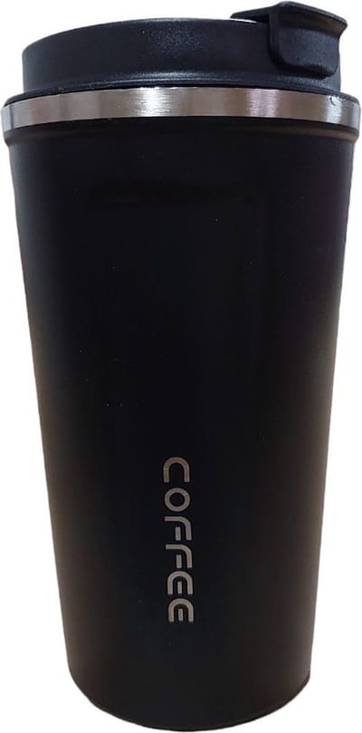 RVS Koffiebeker To Go - Thermosbeker - Theebeker - 500ml - BPA & Lekvrij - Travel mug - Dubbelwandig roestvrij staal drinkflessen – Zwart