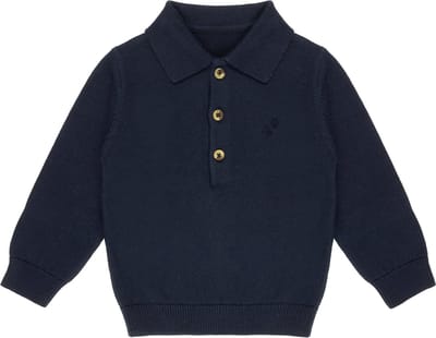 Frogs and Dogs - Flat Knit Polo Baby | Patriot Blauw - Katoen - Maat 62