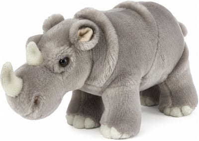 Ravensden Pluche dierenknuffel - neushoorn - 28 cm - wilde dierenknuffels