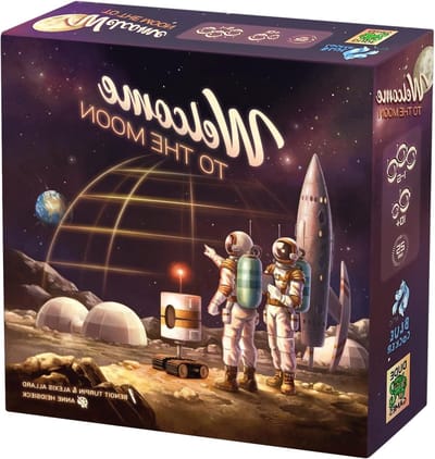 Blackrock Games Welcome to The Moon – Franse versie – gezelschapsspel – van 1 tot 6 spelers – vanaf 10 jaar – tactisch en snel – 8 verschillende werelden – uitgegeven door Blue Cocker