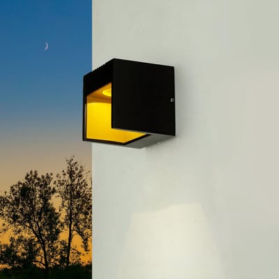 Licht-Erlebnisse - Aberdeen - LED - Wandlamp - IP44 - van - Aluminium glas - in - zwart goud