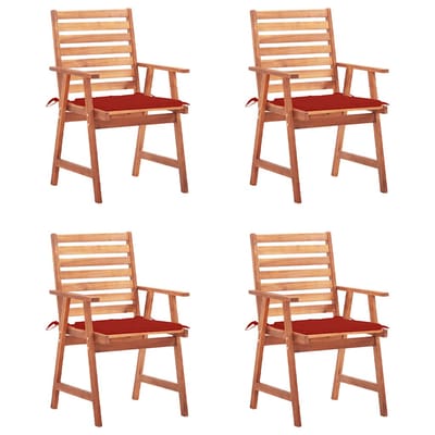 vidaXL - Tuinstoelen - 4 - st - met - kussens - massief - acaciahout