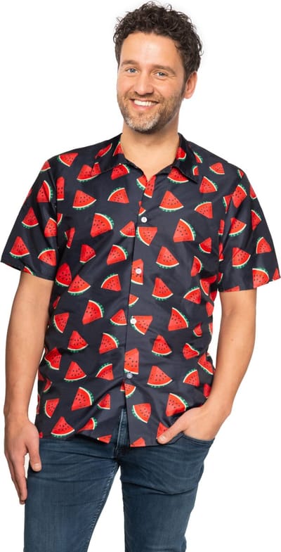 Partychimp Luxe Hawaii Blouse Mannen Meloen Carnavalskleding Heren Foute Party Verkleedkleren Volwassenen Toppers 2026 Summer is Magic- Polyester - Multicolor - Maat M
