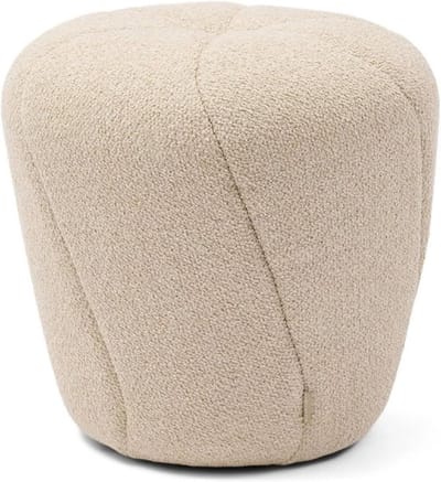 Kinderkrukje Bouclé - Zachte Zitplek - Spelen en Zitten - Compact Design - 27cm Hoog - Natuurlijk Grijs