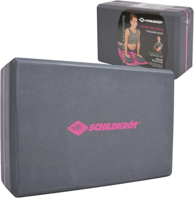 Yogablok voor volwassenen - grijs-roze 22 x 15 cm
