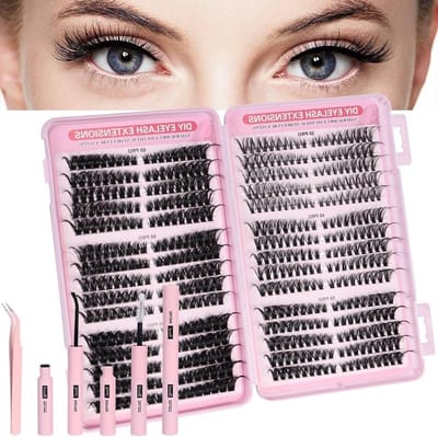 Wispy Wimperclusters, 540 Stuks Individuele Wimperextensions Mix van 8-16mm, Natuurlijke Wimperextensions Set voor Volle en Lange Wimpers