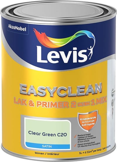 Levis - Easyclean Lak & Primer 2-In-1 Mix - Clear Green C20 - Mengverf - 1 L