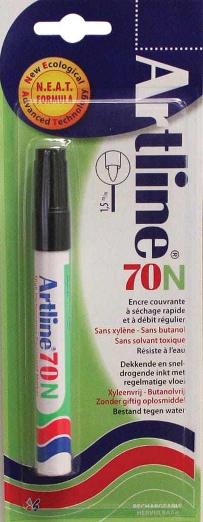 Permanent marker Artline 70N zwart, op blister 12 stuks