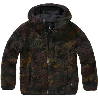 Brandit - Teddyfleece Hood Kinder Jacket - Kids 146/152 - Groen