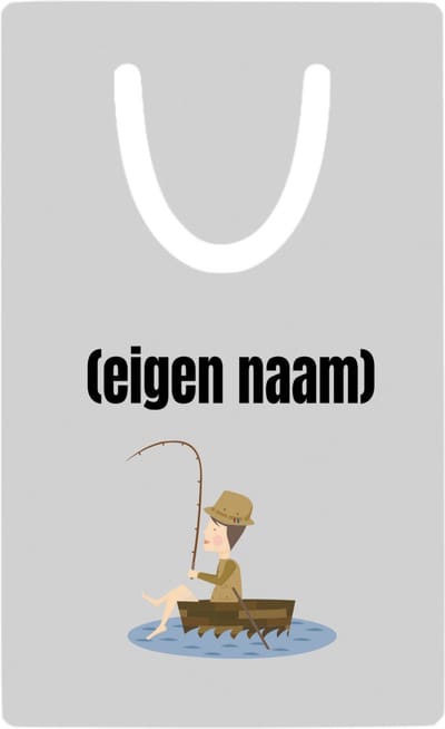 Hacebo® - visser in een bootje met eigen naam metalen boekenlegger - Vissen - liefhebber van vissen - iemand die houdt van vissen - verjaardag - cadeau - kado - geschenk Bladwijzer boekenleggers - 7.6 cm x 5cm