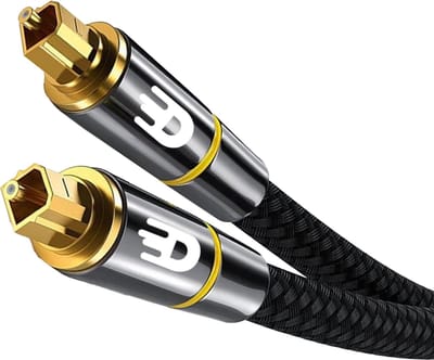 Drivv. Premium Toslink Optische Kabel Nylon - Optische Audiokabel - Optical Audio Kabel - Male to Male - 1 meter - Zwart
