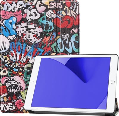Hoes - Geschikt voor Apple iPad 8 (2020) - 10.2 inch - 8e Generatie - Dun & Stevig - Trifold Bookcase - Hard Cover - Hardcover Book Case - Tablet Hoesje - Graffity