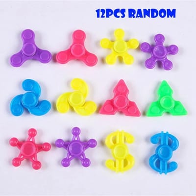 12/24 STUKS voor Kinderen Jongens Meisjes Willekeurige Mini Vinger Gyro Speelgoed Fidget Spinners Sensorisch Stress Speelgoed Hand Spinner Feestartikelen Cadeaus 12pcs Mix yellow