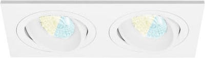 Inbouwspot Finsar met Philips HUE White Ambiance - spot - Wit - dubbele verdiepte spot - Voor binnen / woonkamer / keuken / slaapkamer - IP20 - GU10 - Buitendiameter: Dubbele spot - boorgat: Vierkante uitsparing - min. Inbouwdiepte: 70MM