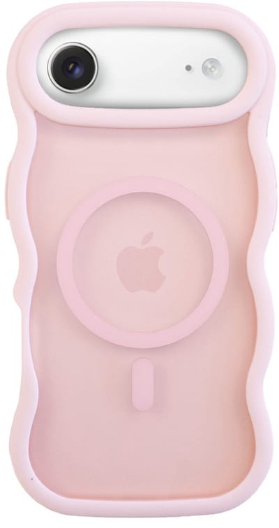 xoxo Wildhearts magnetisch hoesje geschikt voor iPhone 17 Air MagSafe - Matte Wavy Case (roze) - Backcover hoesje - Optimale bescherming - Telefoonhoesje met golven - Gebogen design - Roze