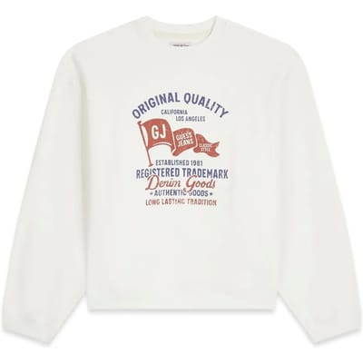 Guess Jeans M6gqa7kcpr1 Cropped Sweatshirt Wit S Man